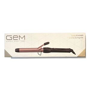 GEM Curl Designer 1" Ceramic Curling Iron - Rose Gold & Black NWT